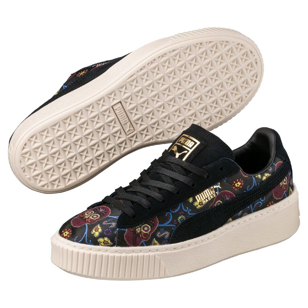 Puma Womens Basket Classic Day Of The Dead Multicolor Casual Sneakers Size 8.5 - Picture 2 of 13